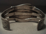 Earlier 1900's Vintage Navajo Petrified Wood Native American Jewelry Silver Bracelet-Nativo Arts