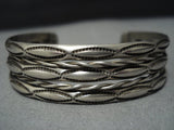 Earlier 1900's Vintage Navajo Sterling Silver Bracelet Old Cuff Native American Jewelry-Nativo Arts