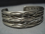 Earlier 1900's Vintage Navajo Sterling Silver Bracelet Old Cuff Native American Jewelry-Nativo Arts