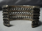 Earlier 1900's Vintage Navajo Wide Sterling Silver Native American Jewelry Bracelet Old-Nativo Arts