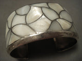 Earlier 1900's Vintage Navajo/ Zuni Pearl Native American Jewelry Silver Bracelet-Nativo Arts