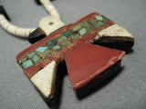 Earlier 1900's Vintage Santo Domingo Cerrillos Turquoise Necklace Old-Nativo Arts