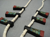 Earlier 1900's Vintage Santo Domingo Cerrillos Turquoise Necklace Old-Nativo Arts