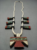 Earlier 1900's Vintage Santo Domingo Cerrillos Turquoise Necklace Old-Nativo Arts