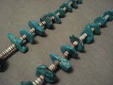 Earlier 1900's Vintage Santo Domingo Traditional Turquoise Necklace Old-Nativo Arts