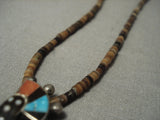 Earlier 1900's Vintage Zuni Spirit Dancer Native American Jewelry Silver Necklace Old-Nativo Arts