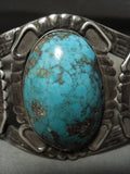 Earlier Huge! Vintage Navajo Domed Turquoise Native American Jewelry Silver Bracelet Old Jewelry-Nativo Arts