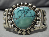 Earlier Spiderweb Turquoise Vintage Native American Navajo Sterling Silver Bracelet Old Cuff-Nativo Arts