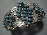 Earlier Vintage Native American Jewelry Navajo Snake Eyes Turquoise Sterling Silver Bracelet-Nativo Arts