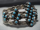 Earlier Vintage Native American Jewelry Navajo Snake Eyes Turquoise Sterling Silver Bracelet-Nativo Arts