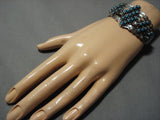 Earlier Vintage Native American Jewelry Navajo Snake Eyes Turquoise Sterling Silver Bracelet-Nativo Arts