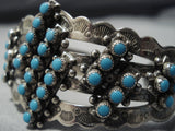 Earlier Vintage Native American Jewelry Navajo Snake Eyes Turquoise Sterling Silver Bracelet-Nativo Arts