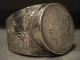 Earlier Vintage Navajo 1921 Coin Native American Jewelry Silver Bracelet-Nativo Arts