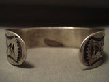 Earlier Vintage Navajo Ingot Native American Jewelry Silver 999 Solid Malachite Native American Jewelry Silver Bracelet-Nativo Arts