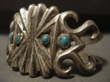 Earlier Vintage Navajo Natural Bisbee Turquoise Native American Jewelry Silver Bracelet-Nativo Arts