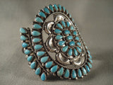 Earlier Vintage Navajo Turquoise Native American Jewelry Silver Bracelet-Nativo Arts