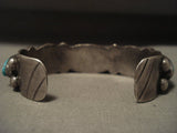 Earlier Vintage Navajo Turquoise Native American Jewelry Silver Bracelet-Nativo Arts