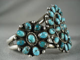 Earlier Vintage Navajo 'Turquoise Sun' Native American Jewelry Silver Bracelet-Nativo Arts