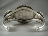 Earlier Vintage Navajo 'Turquoise Sun' Native American Jewelry Silver Bracelet-Nativo Arts