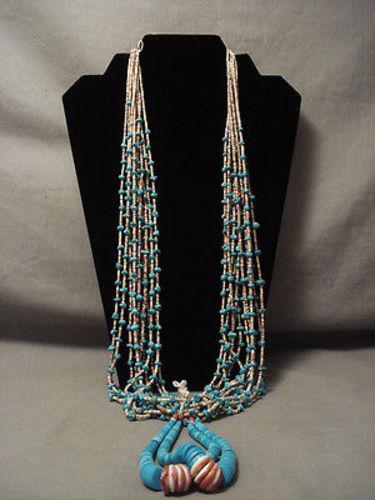 Earlier Vintage Santo Domingo Turquoise Necklace Old-Nativo Arts