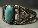 Early 1900's Coin Ingot Native American Jewelry Silver Vintage Navajo Green Turquoise Bracelet Old Pawn-Nativo Arts