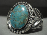 Early 1900's 'Earth Blue Turquoise' Vintage Navajo Native American Jewelry Silver Bracelet-Nativo Arts