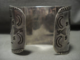 Early 1900's Hand Pounded Coin Native American Jewelry Silver 'Whirling Logs' Native American Jewelry Silver Bracelet Old-Nativo Arts