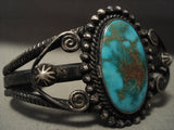 Early 1900's Heavier Vintage Natural Blue Gem Turquoise Native American Jewelry Silver Bracelet-Nativo Arts