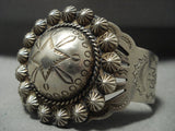 Early 1900's 'Huge Dome Bead' Vintage Navajo Native American Jewelry Silver Bracelet-Nativo Arts