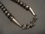 Early 1900's Navajo Hand Forged Native American Jewelry Silver Bead Coral Necklace-Nativo Arts