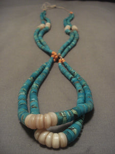 Early 1900's Old Santo Domingo Turquoise Necklace-Nativo Arts