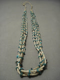 Early 1900's Santo Domingo Old Pawn Vintage Turquoise Necklace Vtg-Nativo Arts