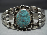 Early 1900's Very Rare Turquoise Vintage Native American Jewelry Navajo Sterling Silver Bracelet Old-Nativo Arts