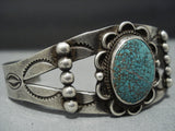 Early 1900's Very Rare Turquoise Vintage Native American Jewelry Navajo Sterling Silver Bracelet Old-Nativo Arts