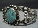 Early 1900's Very Rare Turquoise Vintage Native American Jewelry Navajo Sterling Silver Bracelet Old-Nativo Arts