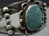 Early 1900's Very Rare Turquoise Vintage Native American Jewelry Navajo Sterling Silver Bracelet Old-Nativo Arts