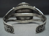 Early 1900's Vintage Native American Jewelry Navajo Blue Gem Turquoise Sterling Silver Bracelet Old-Nativo Arts