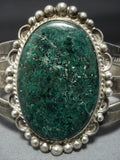 Early 1900's Vintage Native American Jewelry Navajo Green Turquoise Sterling Silver Bracelet-Nativo Arts