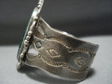 Early 1900's Vintage Native American Jewelry Navajo Green Turquoise Sterling Silver Bracelet-Nativo Arts