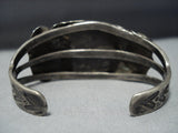 Early 1900's Vintage Native American Jewelry Navajo Ingot Or Sterling Silver Natural Turquoise Bracelet-Nativo Arts