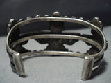 Early 1900's Vintage Native American Jewelry Zuni Turquoise Sterling Silver Knifewing Bracelet Old-Nativo Arts