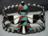Early 1900's Vintage Native American Jewelry Zuni Turquoise Sterling Silver Knifewing Bracelet Old-Nativo Arts