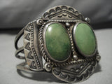 Early 1900's Vintage Native American Navajo Cerrillos Turquoise Sterling Silver Bracelet-Nativo Arts