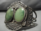 Early 1900's Vintage Native American Navajo Cerrillos Turquoise Sterling Silver Bracelet-Nativo Arts