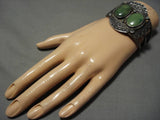 Early 1900's Vintage Native American Navajo Cerrillos Turquoise Sterling Silver Bracelet-Nativo Arts