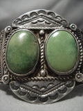 Early 1900's Vintage Native American Navajo Cerrillos Turquoise Sterling Silver Bracelet-Nativo Arts