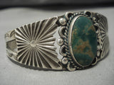 Early 1900's Vintage Native American Navajo Cerrillos Turquoise Sterling Silver Bracelet Old-Nativo Arts