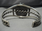 Early 1900's Vintage Native American Navajo Lone Mountain Turquoise Sterling Silver Bracelet Old-Nativo Arts