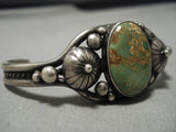 Early 1900's Vintage Native American Navajo Royston Turquoise Sterling Silver Bracelet Old-Nativo Arts