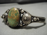 Early 1900's Vintage Native American Navajo Royston Turquoise Sterling Silver Bracelet Old-Nativo Arts